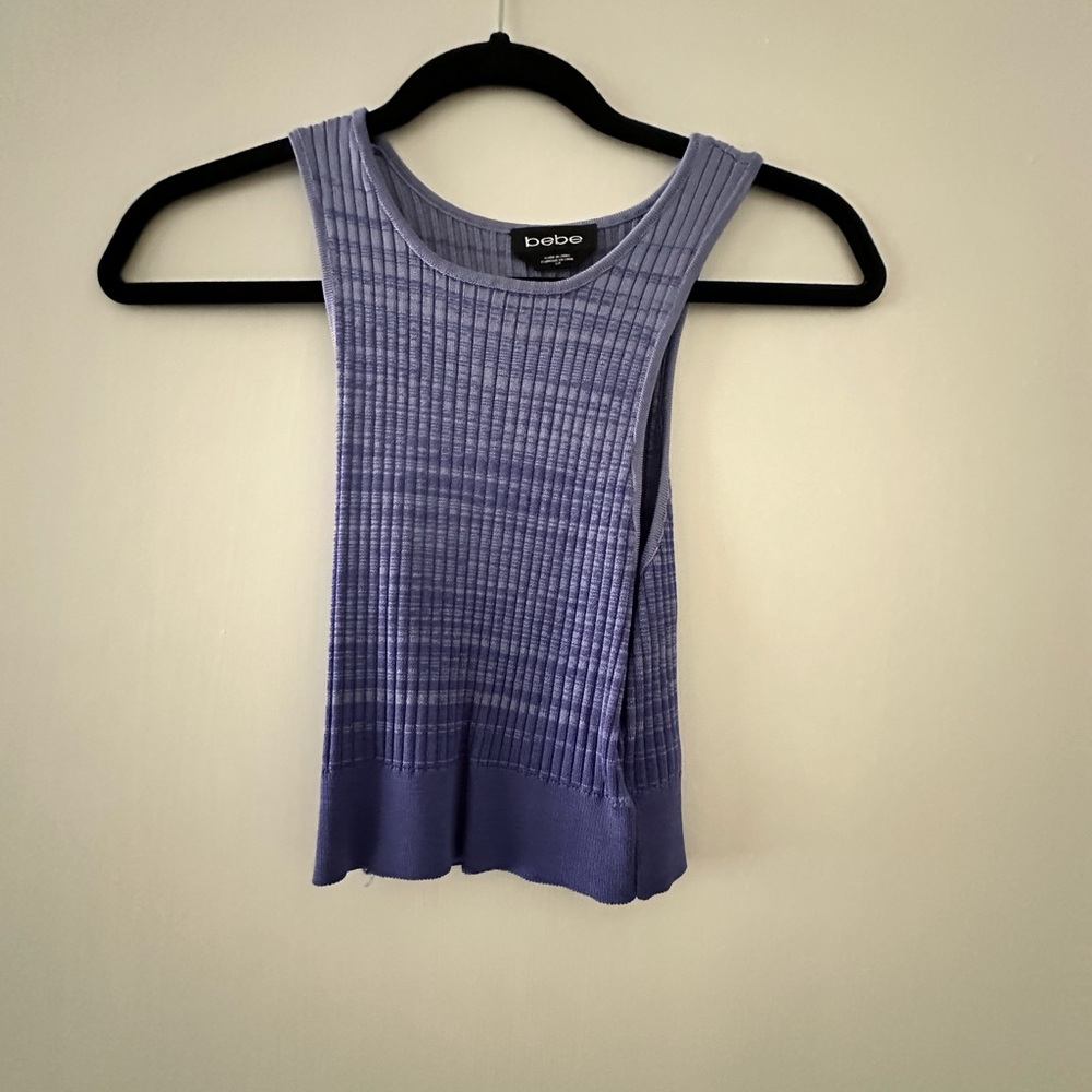 Bebe Blue Knitted Crop Top